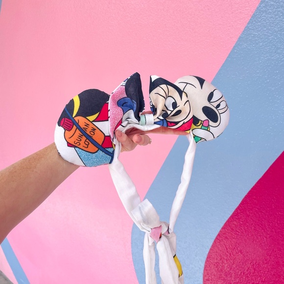 New York Couture *One of a Kind* Retro Vintage MINNIE Mouse Ears Tie Headband - Picture 1 of 5